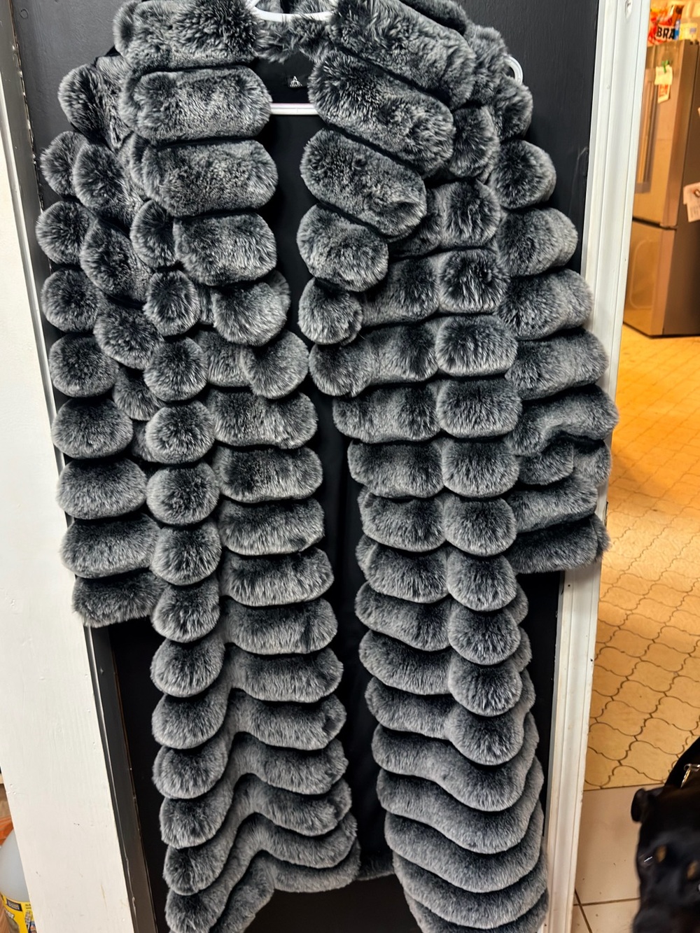 Plush Grey Faux Fur Jacket